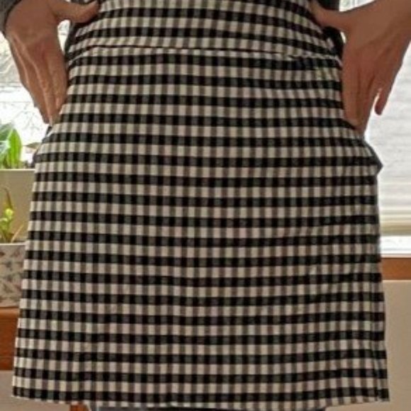 NWOT Jules&Leopold Skirt Check Ginham Black White Midi Stretch Size S - Picture 3 of 4